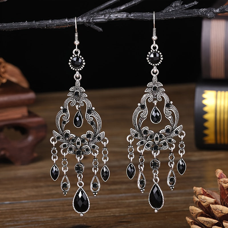 Elegant Vintage Textured Water Drop Earrings | Chic & Lightweight Longline Design | Sophisticated Fashion Accessory